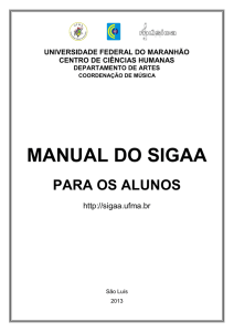 manual do sigaa - Curso de M&uacute;sica