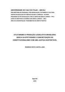 utilitarismo e produção legislativa brasileira
