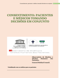 consentimento: pacientes e médicos tomando decisões em conjunto