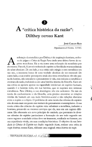 A ``crítica histórica da razão": Dilthey versus Kant