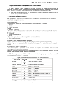 1. Álgebra Relacional e Operações Relacionais