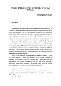 análise das evidências genéticas da evolução humana