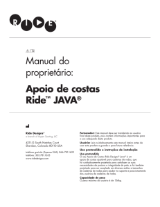 Apoio de costas Ride™ JAVA® Manual do proprietário