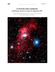 As Estrelas mais Luminosas problemas atuais no topo do diagrama