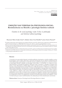 EMOÇÃO NAS VEREDAS DA PSICOLOGIA SOCIAL