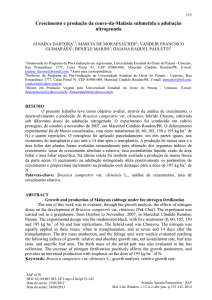 análise de crescimento da couve-da-malásia submetido