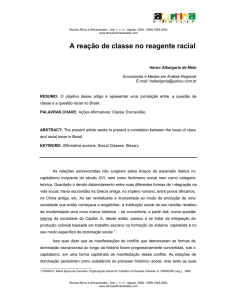 A reação de classe no reagente racial