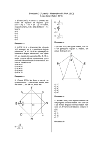 Simulado 3 (Fuvest) – Matemática III (Prof. LEO) Liceu Albert Sabin