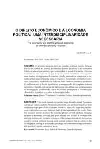 o direito econômico e a economia política: uma