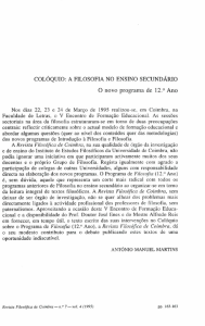 Colóquio: A filosofia no ensino secundário