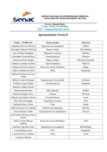 CC – Segurança de redes Apresentações Turma 01