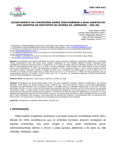 levantamento de concepções sobre teratogênese e seus agentes