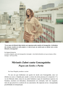 RELEASE CD Mirianês Zabot canta Gonzaguinha