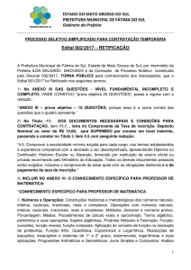 RETIFICAÇÃO - Prefeitura Municipal de Fátima Do Sul