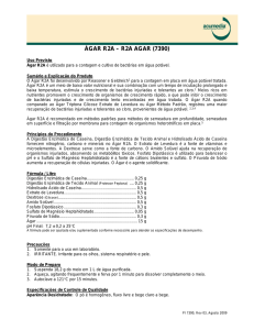 R2A Agar, Ágar R2A, Product Information, Portuguese