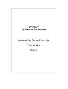 ZYTIGA (acetato de abiraterona) Janssen-Cilag Farmacêutica