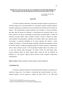 perfil de utilização de plantas medicinais por moradores da