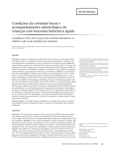 Condições da cavidade bucal e acompanhamento odontológico de