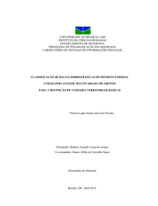 CLASSIFICAÇÃO DE BACIAS HIDROGRÁFICAS DO DISTRITO