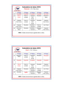 calendario de aulas geral educaçao infantil