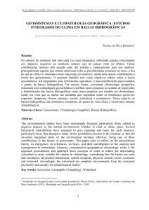 GEOSSISTEMAS E CLIMATOLOGIA GEOGRÁFICA: ESTUDOS