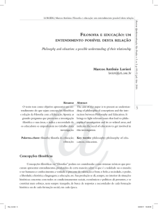 Filosofia e educação: um entendimento possível desta relação