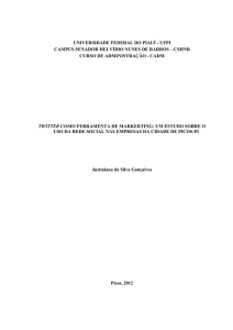 Um estudo sobre o uso da rede social: twitter como ferramenta de