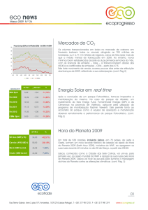 Mercados de CO2 Energia Solar em real time Hora do Planeta 2009