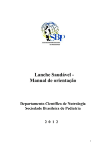 Lanche Saudável - Sociedade Brasileira de Pediatria