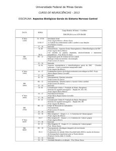 Cronograma Aspectos Biológicos Gerais do SNC