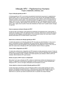 Infecção HPV – Papilomavírus Humano