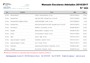 Manuais Escolares Adotados 2016/2017 8.º ano