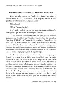 Entrevista com o ex-tutor do PET/Filosofia César