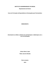 AMENIZANDO OS EFEITOS COLATERAIS DE QUIMIOTERAPIA E