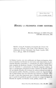 HEGEL: A FILOSOFIA COMO SISTEMA