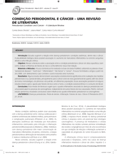 condição periodontal e câncer – uma revisão de