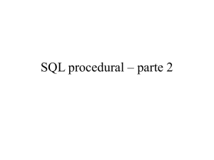 SQL procedural