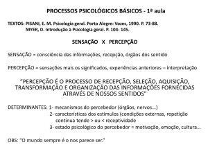 PROCESSOS PSICOLÓGICOS BÁSICOS - 11ª aula