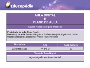 Sustentabilidade Água salgada tem importância