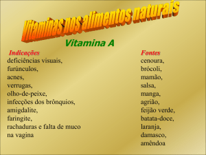 Vitaminas nos alimentos