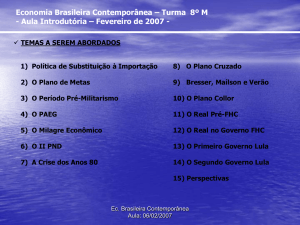 Economia Brasileira Contemporânea – Turma 8º M