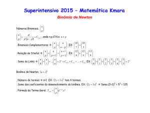 Matemática Kmara Binômio de Newton
