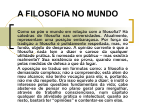 A FILOSOFIA NO MUNDO