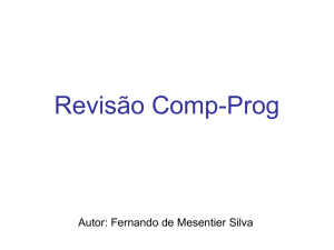 Revisão Comp-Prog - Monitoria Comp Prog 2010 / FrontPage