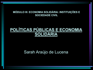 módulo iii: economia solidária: instituições e - PRAC
