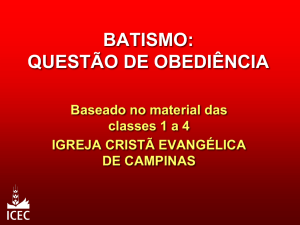 Batismo - Igreja Cristã Evangélica de Campinas