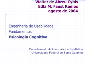 Psicologia Cognitiva - Departamento de Informática e Estatística