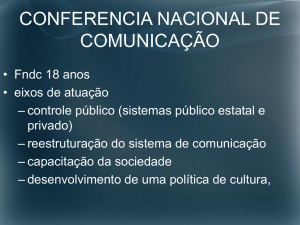CONFERENCIA NACIONAL DE COMUNICAÇÃO