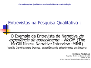The McGill Illness Narrative Interview (MINI) - 2006