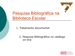 Pesquisa Bibliográfica Pacwin - Agrupamento de Escolas de Arraiolos